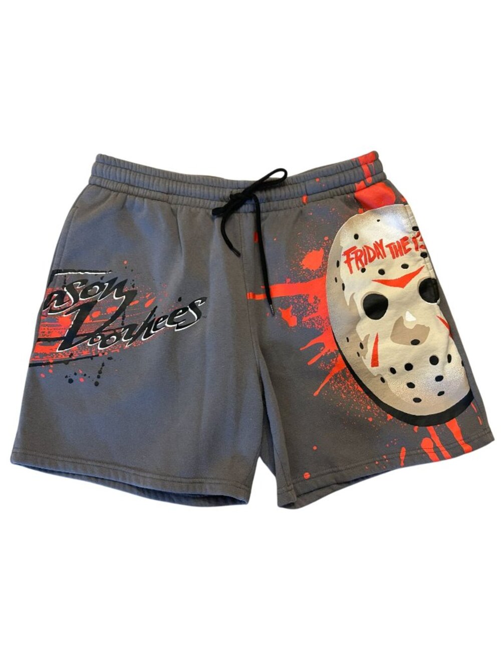 Friday the 13th Jason Voorhees Gray Fleece Shorts – Medium (Hot Topic)